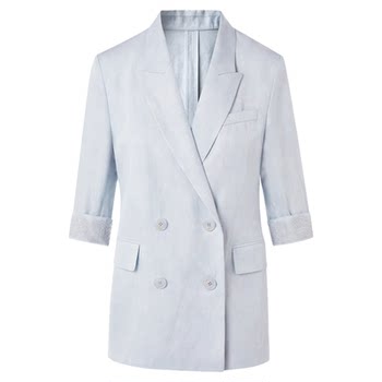 Langzi 25 high-end commuting double-breasted suit jacket commuting style casual suit 2026 summer ຮູບແບບໃຫມ່