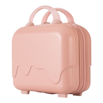 2023 new portable leather suitcase storage box makeup box childrens box 14-inch portable suitcase small cosmetic box