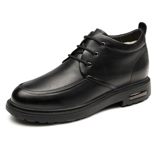 高哥内增高皮鞋男冬季新款加绒保暖棉鞋商务正装鞋隐形增高男鞋