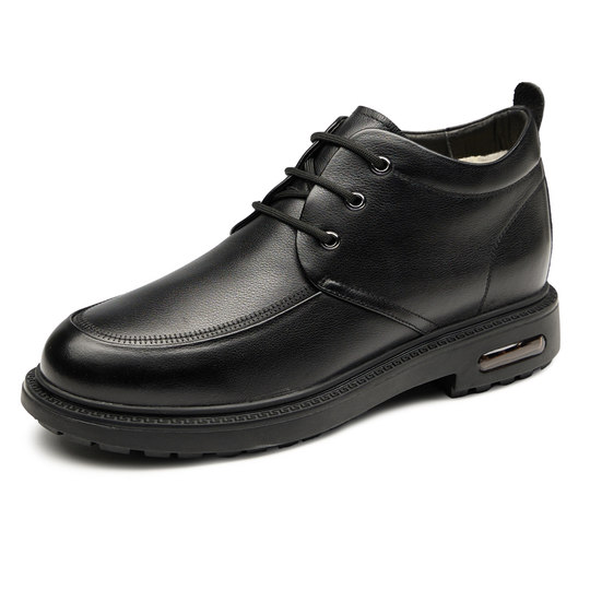 高哥内增高皮鞋男冬季新款加绒保暖棉鞋商务正装鞋隐形增高男鞋