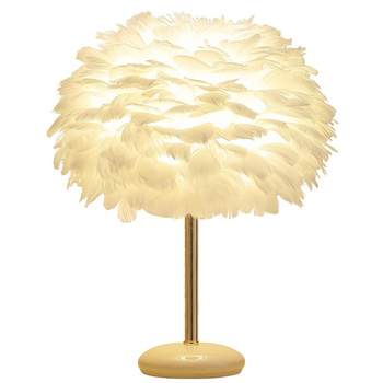 Ceramic feather table lamp warm decorative gift lamp
