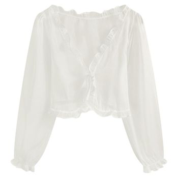 ອອກແບບ niche strappy versatility cardigan ຄໍ v slim