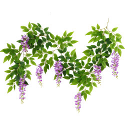 Artificial Wisteria Flower Vine Ceiling Hanging Flower String Vine Decorative Flower Plastic Plant Air Conditioning Duct Cover