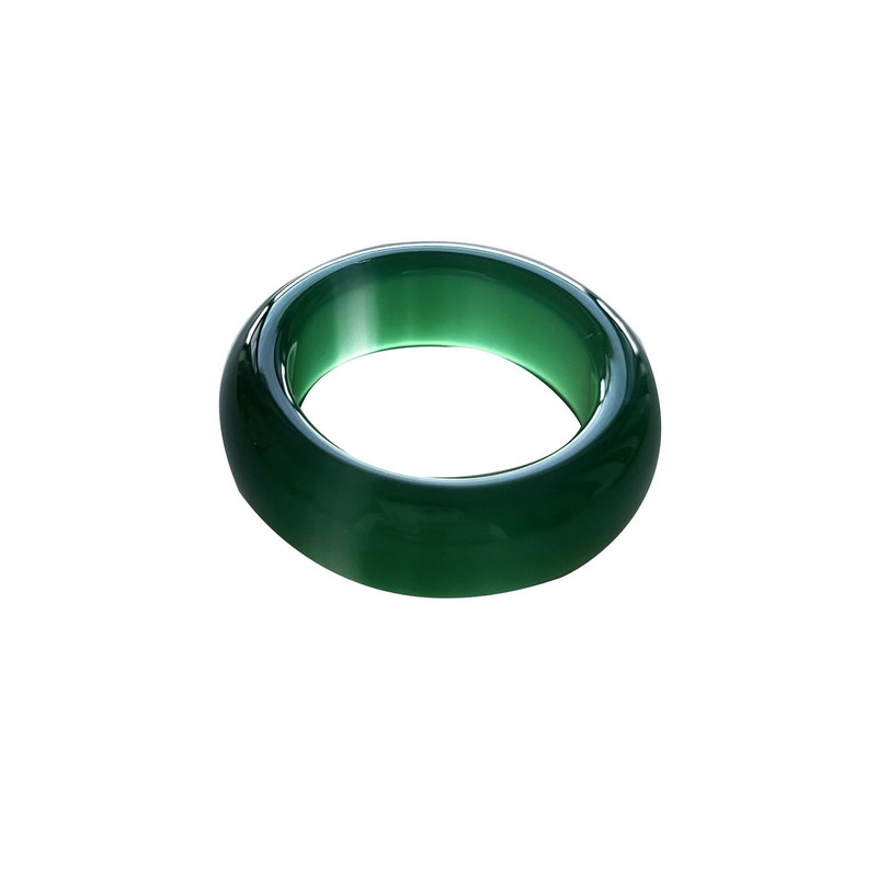 Natural green agate ring for men