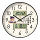Silent wall clock for home living room and classroom without punching dual calendar student learning early childhood education clock decorative clock