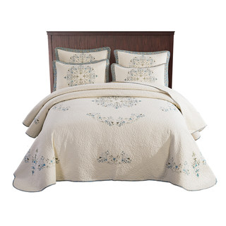 European style simple embroidery quilted quilted bedspread