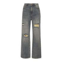 DEEP BREATH Take a deep breath brother it is really easy to wash. Ripped straight pants jeans and trousers for women A100329