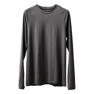 GAOSTUDIOS素色纯棉内搭长袖T男毛边双层宽松日系复古打底衫春季