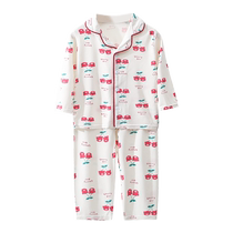 Pyjama dété fin pour filles vêtements de maison pour enfants col montant Modal manches longues vêtements de climatisation nouvelle collection 2024