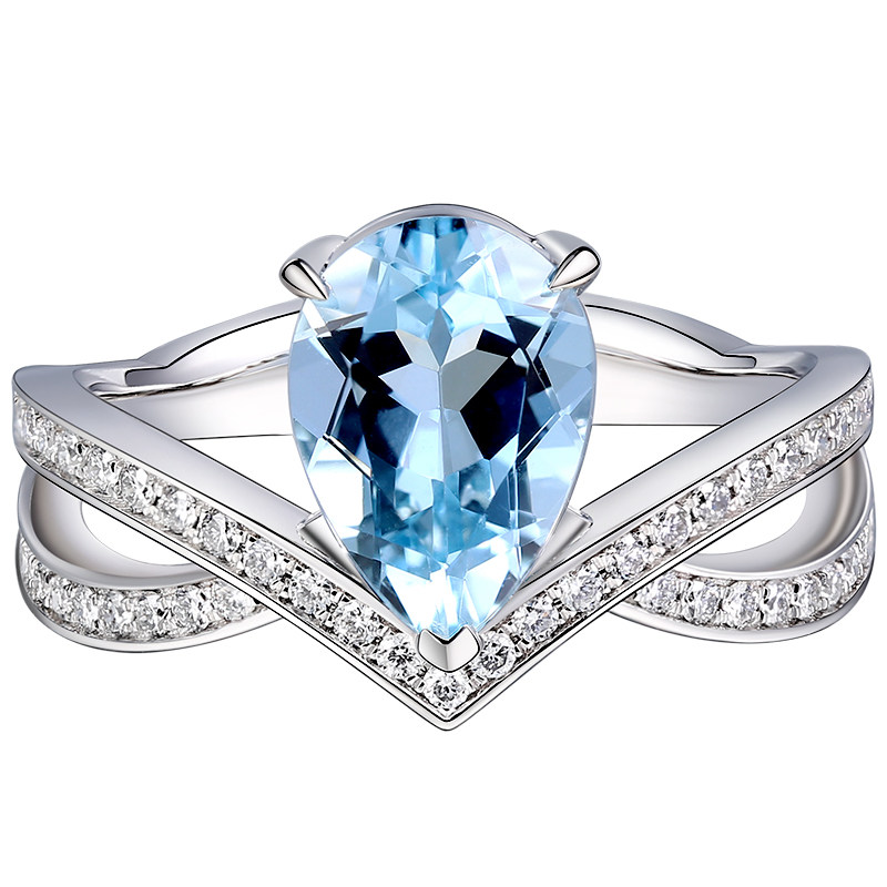 Haifanji aquamarine ring diamond