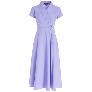 Suit purple french breathable drape work dress