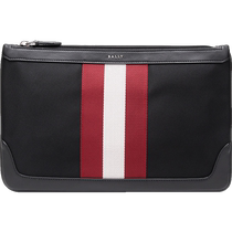 (Self-operated) Bally Mens Fabric and Leather Clutch CAYARD TSP