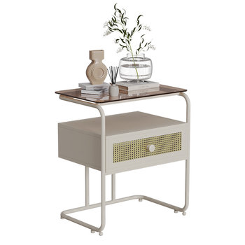 Yate glass creamy style floor-to-ceiling nightstand