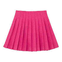 self-portrait 2023 autumn and winter rose red slim waist pleated skirt short skirt