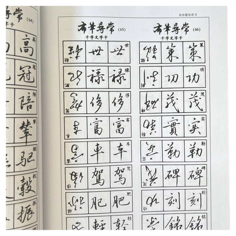 精美硬笔简体行书繁体行书草书千字文对照学习实用练字帖