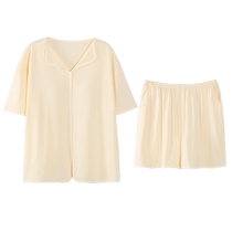 Moms pajamas for women summer 2024 new ice silk summer middle-aged and elderly short-sleeved silk large size home clothes set