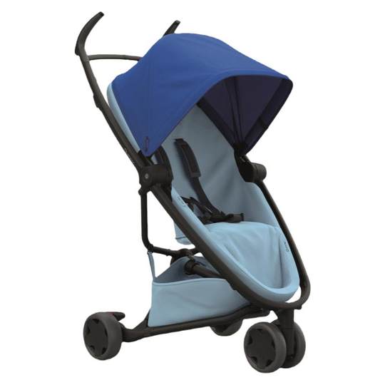 The lightweight Quinny umbrella stroller can be boarded, sat or reclined