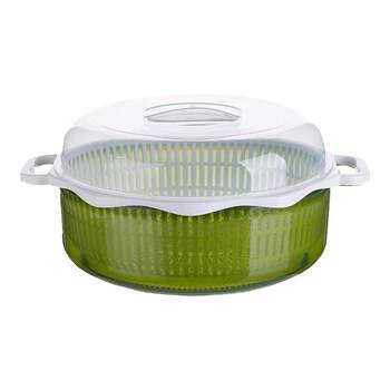Large capacity double-layer kitchen wash basket with lid