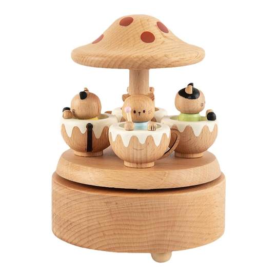 猫的天空之城猫咪乐园木质八音盒旋转机械发条音乐盒女生日礼物