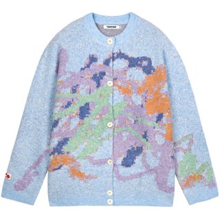 Canotwait william chan crayon jacquard sweater cardigan men's and women's coat sweater