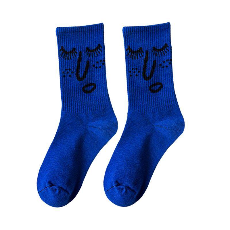 袜子女中筒袜ins潮纯棉日系可爱搞怪卡通网红白色韩版秋冬学院风