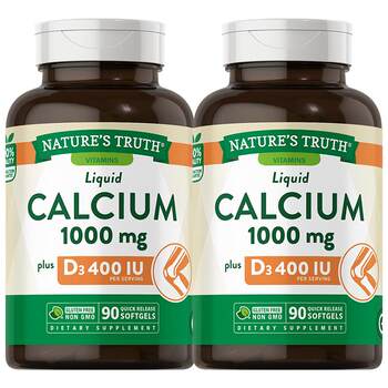 Nature's treasure liquid calcium 90 ເມັດ calcium ນໍາເຂົ້າ