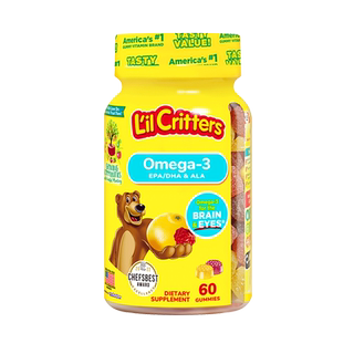 【自营】美国丽贵小熊糖儿童DHA宝宝鱼油60粒维生素护眼软糖藻油