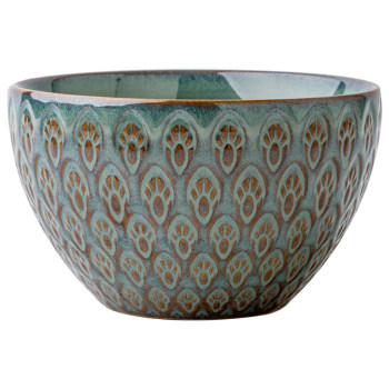 High-looking, sparrow-patterned relief ceramic rice bowl