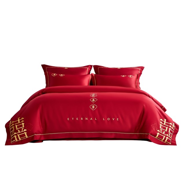 Mercury Home Textile Wedding Wedding Four-Piece Set 60S Full Cotton