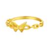 Chow Tai Sang Gold Ring Women's Foot Gold 5G Butterfly Fairy Bracelet Index Finger Ring as a Birthday Gift for Girlfriend