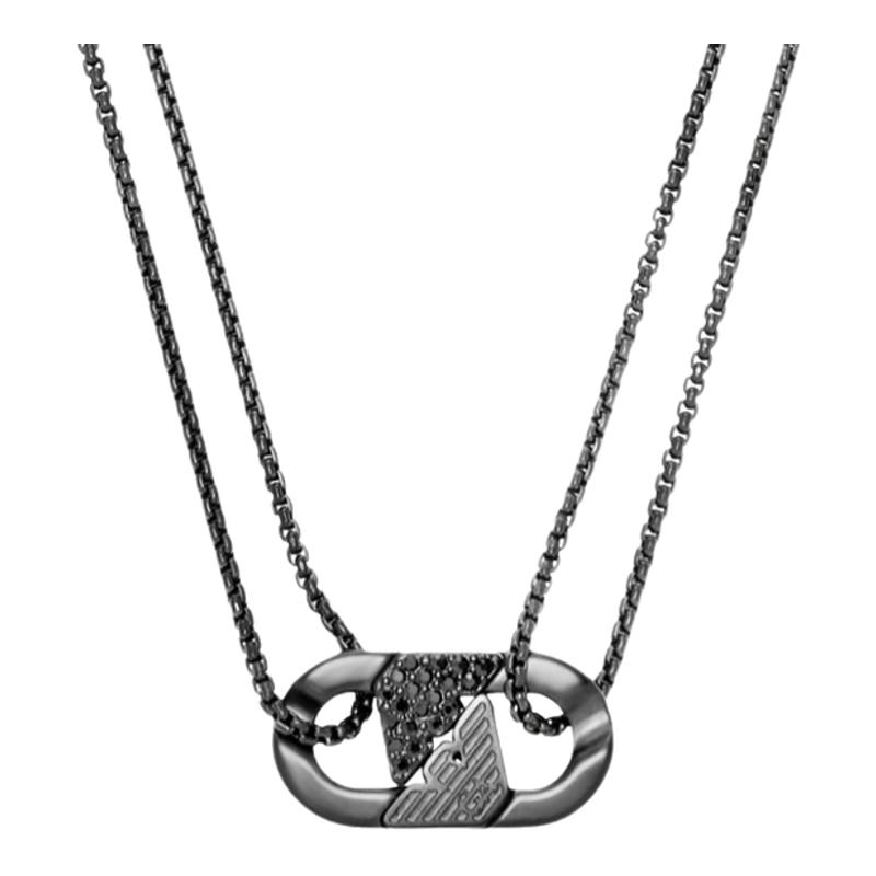 Armani buckle series two-color pendant men's necklace trendy gift for boyfriend