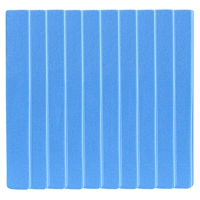 10 квадратных пилочек из синей губки, двусторонние матовые 100/180