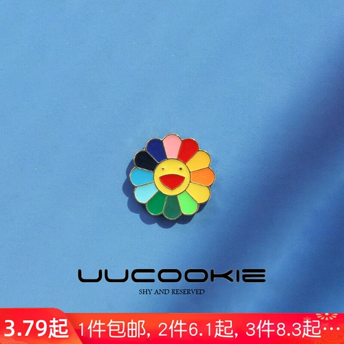 Tide, мужская милая японская брошь на солнечной энергии, мультяшное радужное защитное белье, сумка, аксессуар для сумки