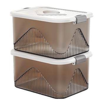 Storage box with pulleys and lid