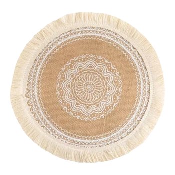 Braided coasters ins nordic cotton linen dining table insulation