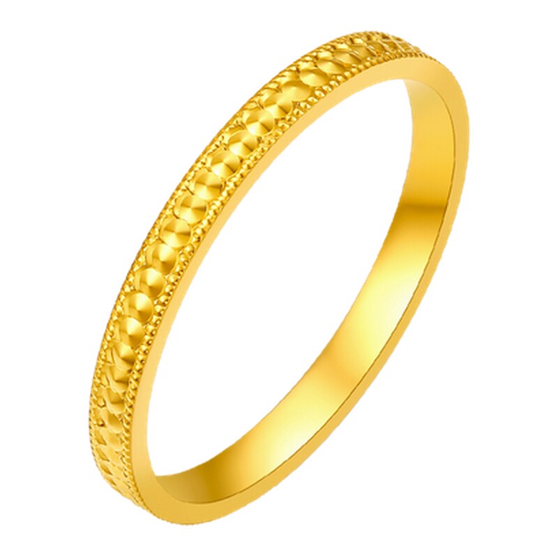 Saturday Fortune Gold 5G Priced Pure Gold Ring Explosive Beads Ring Women's Ring Holiday Gift