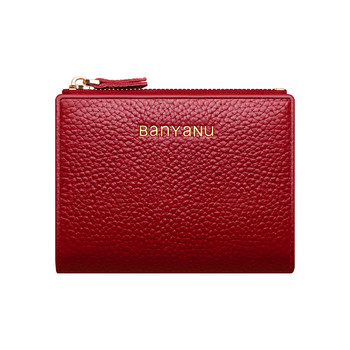 Wallet women's short genuine leather coin purse 2026 new niche exquisite high-end compact wallet card holder soft cowhide