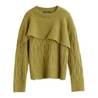 Irregular pullover sweater elle design round neck