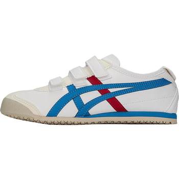 Onitsuka Tiger ເດັກຊາຍແລະເດັກຍິງເກີບ summer ໃຫມ່ MEXICO 66 Velcro ເກີບ sneakers ຫນັງເດັກນ້ອຍແນວໂນ້ມເກີບບາດເຈັບແລະ