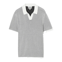 COS Mens Standard Half Placket Hollow Knitted POLO Shirt White 1207914001