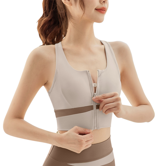 
Sports underwear for women shock-proof running and anti-sagging yoga vest gathering sports bra training fitness clothing top