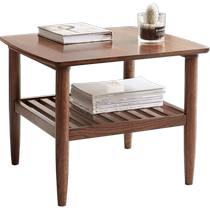 Genji Muyu приставной столик из цельного дерева диван квадратный стол дубовый двухслойный чайный столик бытовой маленький чайный столик угловой столик для гостиной маленький журнальный столик
