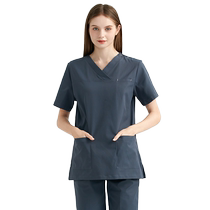 Korean style surgical gown womens short-sleeved elastic quick-drying hand-brushing gown thick and beautiful dental and oral doctor work clothes