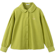 Balabala childrens clothing girls shirt winter fashion lapel medium and large childrens inner long-sleeved shirt corduroy letters
