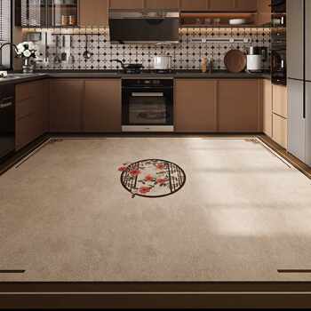 2026 new chinese style special kitchen floor mats, non-slip, oil-proof, wipeable, wash-free diatom mud absorbent carpet foot mats