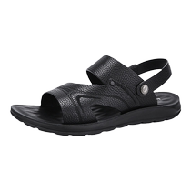 Mulinsen Sandals Mens Summer 2024 New Genuine Leather Middle-aged and Elderly Dads Casual Soft Bottom Beach Dual-Purpose Sandals and Slippers