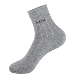 AUN deodorant socks men's socks pure cotton autumn and winter mid-tube warm solid color business sports sweat-absorbent all-season cotton socks