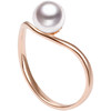 GiO Jewelry Akoya Seawater Pearl Ring 18K Gold Design Wave Ring for Women Gift