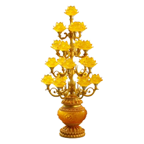 2024 new nine-pin lotus lantern Guanyin Bodhisattva led glazed Buddha lamp home lamp for Buddha in front of the Buddha