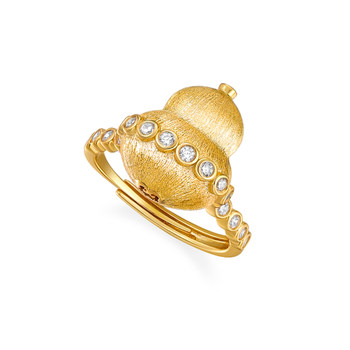 Centennial baocheng auspicious gourd ring 925 silver adjustable light luxury daily versatile daily wear gift